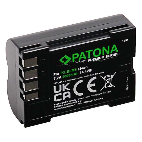 Patona Premium Akku für Olympus BLM1 BLM5 E1 E3 E5 E300 E330 E500 E510 E520 C-8080 C-7070 C-5060 