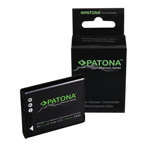 Patona Premium Akku für Olympus Li50B RICOH DB100 Pentax WG-8 D-Li92 mju 850S 