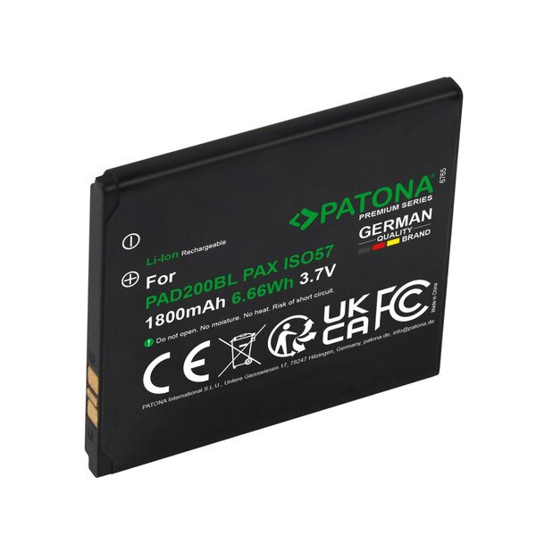 Patona Premium Akku für PAX D200 PAD200BL 