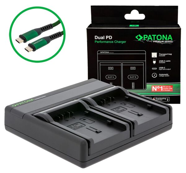 Patona Premium Dual PD Performance Ladegerät für Panasonic  CGA-DU14 