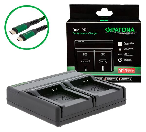Patona Premium Dual PD Performance Ladegerät für Panasonic  DMW-BCM13