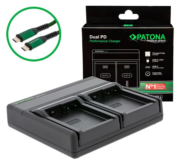 Patona Premium Dual PD Performance Ladegerät für Panasonic  DMW-BLC12PP