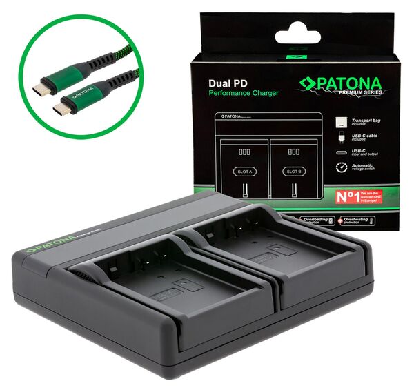 Patona Premium Dual PD Performance Ladegerät für Panasonic  DMW-BLD10