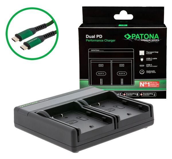 Patona Premium Dual PD Performance Ladegerät für Panasonic  DMW-BLF19