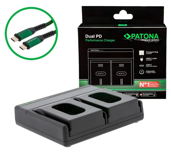Patona Premium Dual PD Performance Ladegerät für Panasonic  DMW-BLJ31
