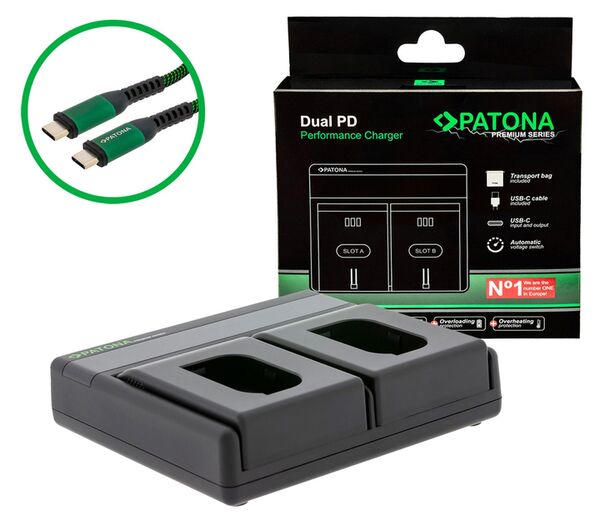 Patona Premium Dual PD Performance Ladegerät für Panasonic  DMW-BLK22