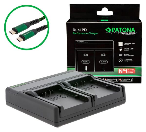 Patona Premium Dual PD Performance Ladegerät für Panasonic  VW-VBD26