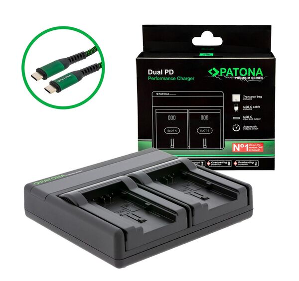 Patona Premium Dual PD Performance Ladegerät für Canon  BP-718
