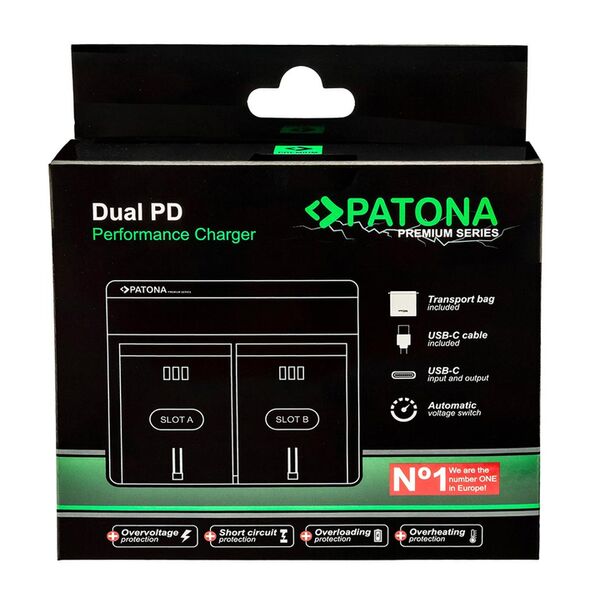 Patona Premium Dual PD Performance Ladegerät für Canon  BP-808