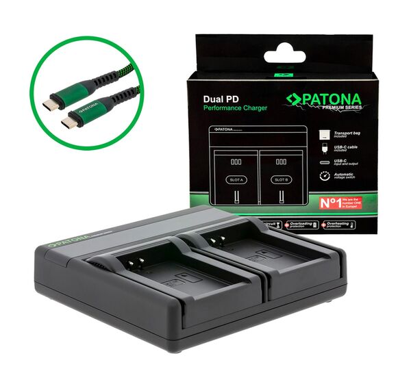 Patona Premium Dual PD Performance Ladegerät für Canon  LP-E12