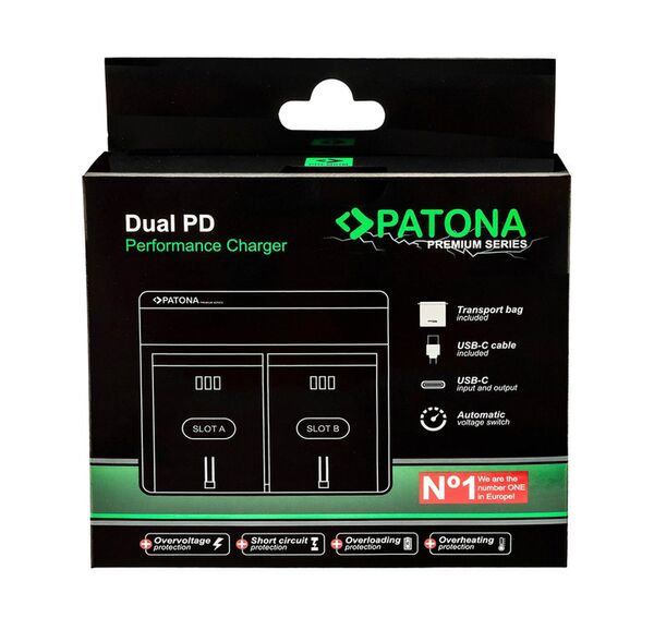 Patona Premium Dual PD Performance Ladegerät für Canon  LP-E12