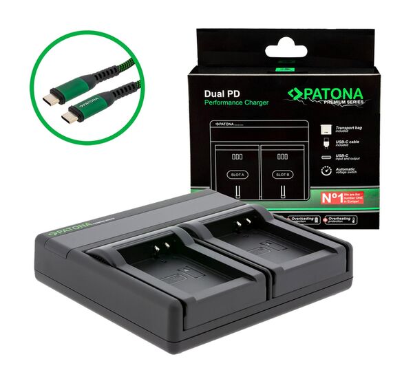 Patona Premium Dual PD Performance Ladegerät für Canon  NB-10L