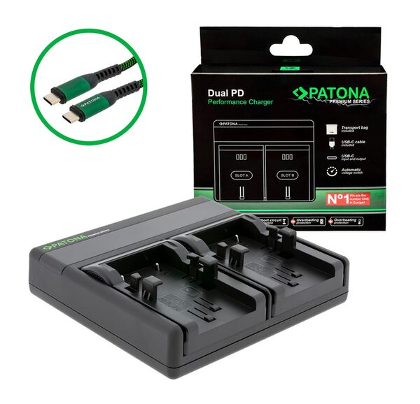 Patona Premium Dual PD Performance Ladegerät für Canon  NB-1LH