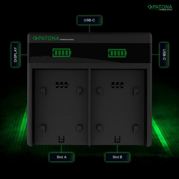 Patona Premium Dual PD Performance Ladegerät für Canon  NB-1LH