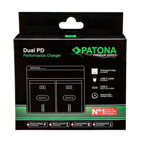 Patona Premium Dual PD Performance Ladegerät für Canon  NB-8L