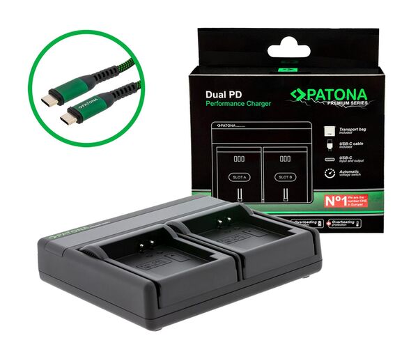 Patona Premium Dual PD Performance Ladegerät für Canon  NB12L