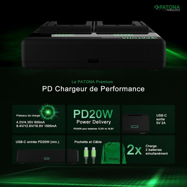Patona Premium Dual PD Performance Ladegerät für Canon  SLB-10A 