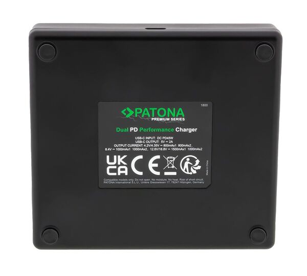 Patona Premium Dual PD Performance Ladegerät für Olympus  BLN-1 incl. USB-C input/output