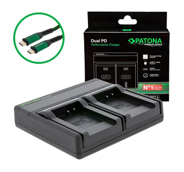 Patona Premium Dual PD Performance Ladegerät für Olympus  Li-70B incl. USB-C input/output