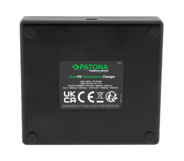 Patona Premium Dual PD Performance Ladegerät für Olympus  Li-70B incl. USB-C input/output