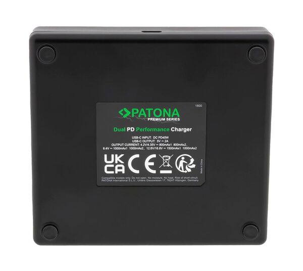 Patona Premium Dual PD Performance Ladegerät für Sony  BP-U60 incl. USB-C input/output