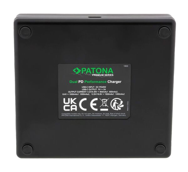 Patona Premium Dual PD Performance Ladegerät für Sony  NP-BG1 incl. USB-C input/output