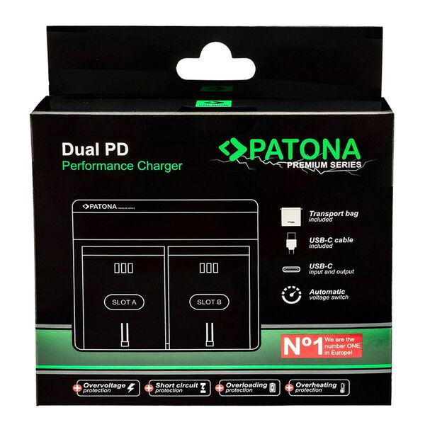 Patona Premium Dual PD Performance Ladegerät für Sony  NP-BG1 incl. USB-C input/output