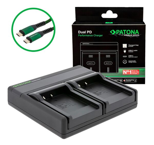 Patona Premium Dual PD Performance Ladegerät für Sony  NP-BN1 incl. USB-C input/output