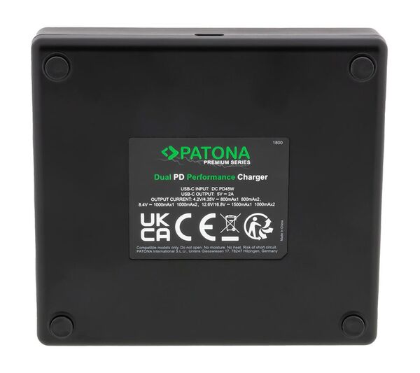 Patona Premium Dual PD Performance Ladegerät für Sony  NP-BN1 incl. USB-C input/output