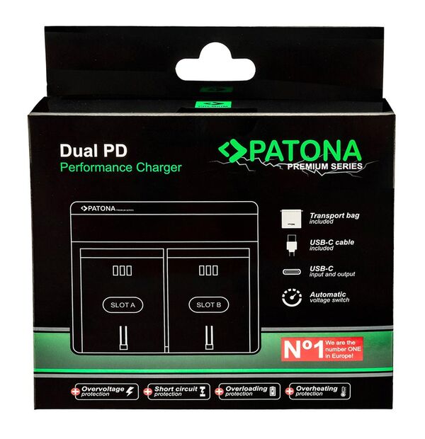 Patona Premium Dual PD Performance Ladegerät für Sony  NP-BX1 incl. USB-C input/output