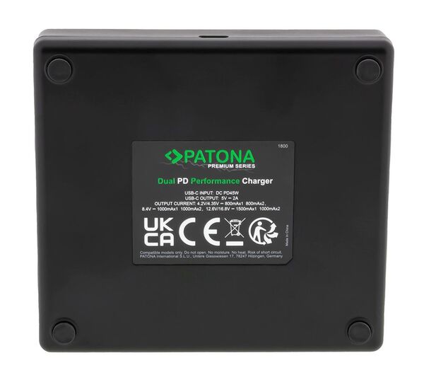 Patona Premium Dual PD Performance Ladegerät für Sony  NP-FP50 incl. USB-C input/output