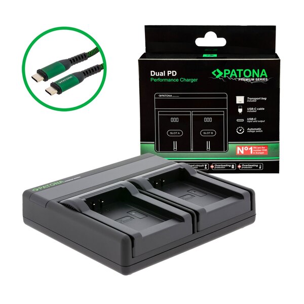 Patona Premium Dual PD Performance Ladegerät für Oregon  ICP103446 incl. USB-C input/output