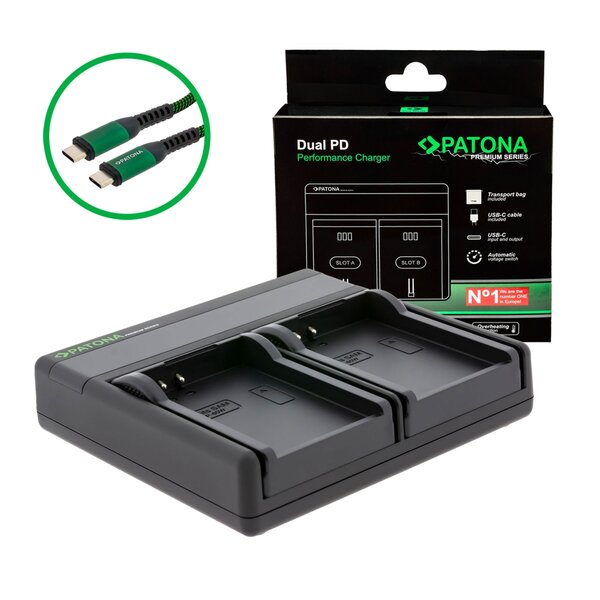 Patona Premium Dual PD Performance Ladegerät für Samsung  BP-80W incl. USB-C input/output
