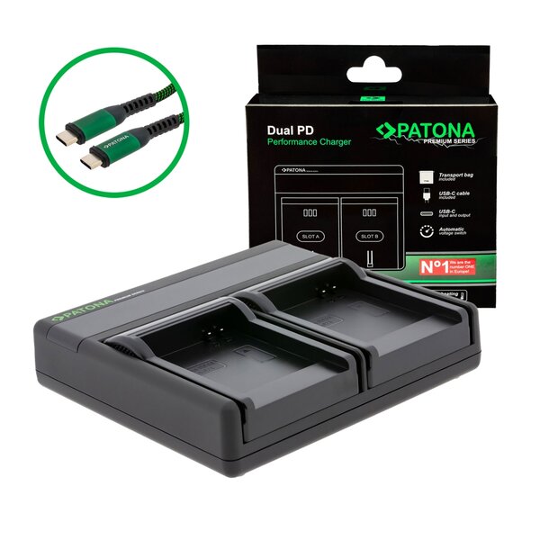 Patona Premium Dual PD Performance Ladegerät für Samsung  SLB-07A incl. USB-C input/output