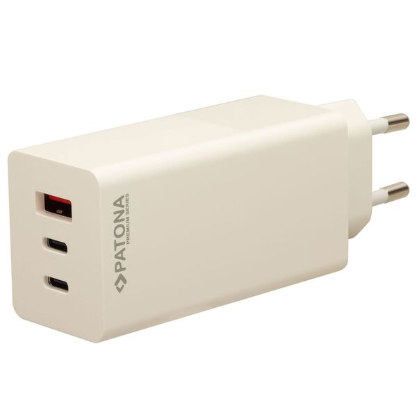 Patona Premium GaN PD100W Adapter  2xUSB-C 1xUSB-A weiß
