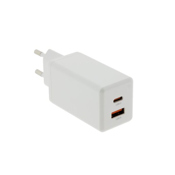 Patona Premium GaN PD65W Adapter white 1xUSB-C 1xUSB-A PD3.0 QC3.0 