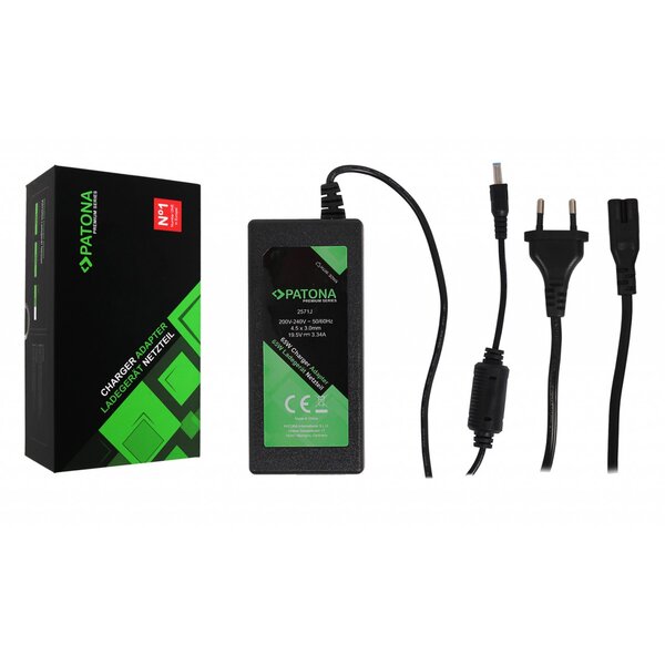Patona Premium Ladegerät 19,5V 3,34A 65W für Dell Inspiron 11 13 14 15 17 XPS 11 12 13 