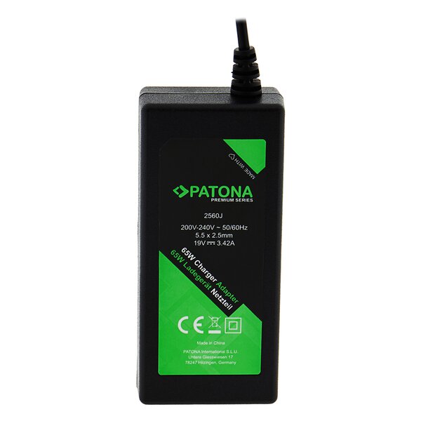 Patona Premium Ladegerät 19V 3,42A 65W für Acer Travelmate Aspire 1200 1410 1690 