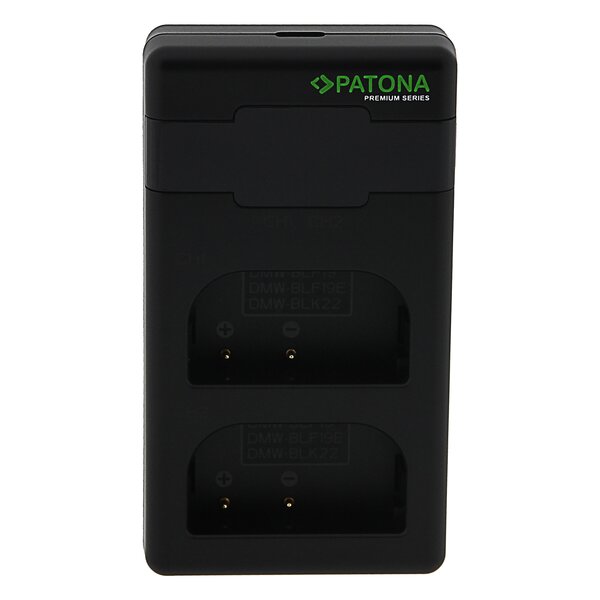 Patona Premium Twin Performance PD Ladegerät für Panasonic Lumix DMC-GH3 GH3A GH4 DMW-BLF19 DMW-BLK22 incl. USB-C Kabel 