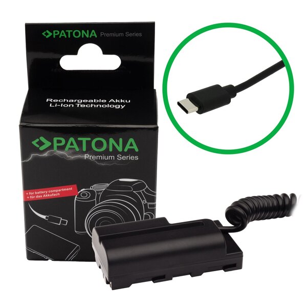Patona Premium USB-C Input Akku adapter für Sony  NP-FM50