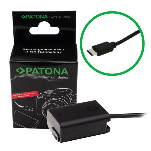 Patona Premium USB-C Input Akku adapter für Sony  NP-FW50