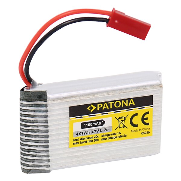 Patona RC Akku 3,7V 1100mAh JST Li-Polymer für Walkera Dragonfly, HM 5G4 