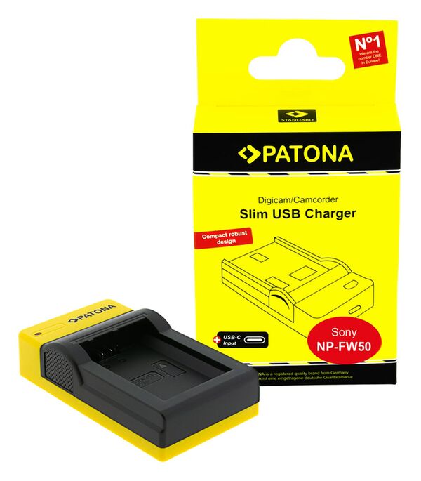 Patona Slim micro-USB Ladegerät für Sony  NP-FW50