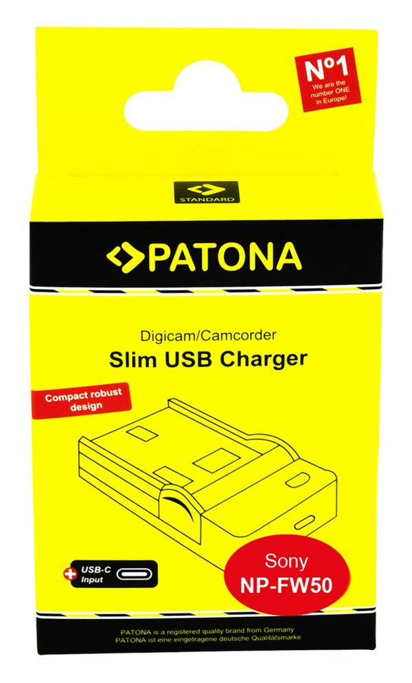 Patona Slim micro-USB Ladegerät für Sony  NP-FW50