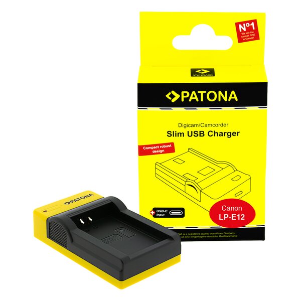 Patona Slim micro-USB Ladegerät für Canon  LP-E12