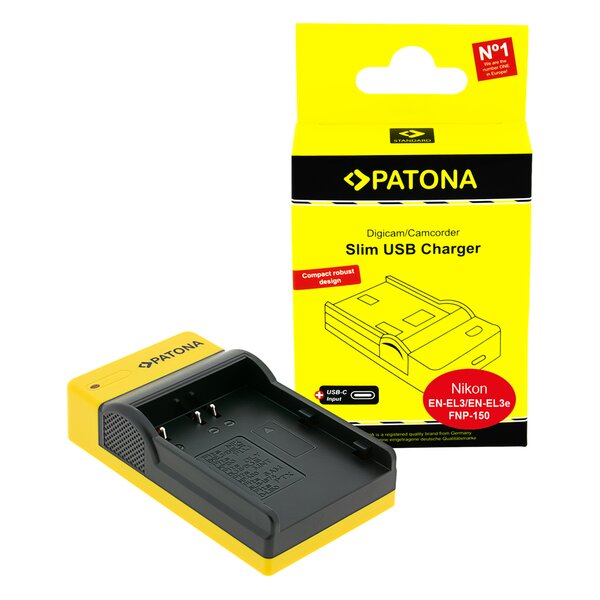 Patona Slim micro-USB Ladegerät für Konica Minolta Nikon EN-EL3 Dynax 5D 7D Nikon EN-EL3 Minolta 
