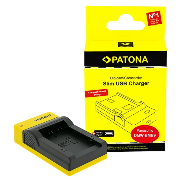 Patona Slim micro-USB Ladegerät für Leica Panasonic  DMW-BMB9