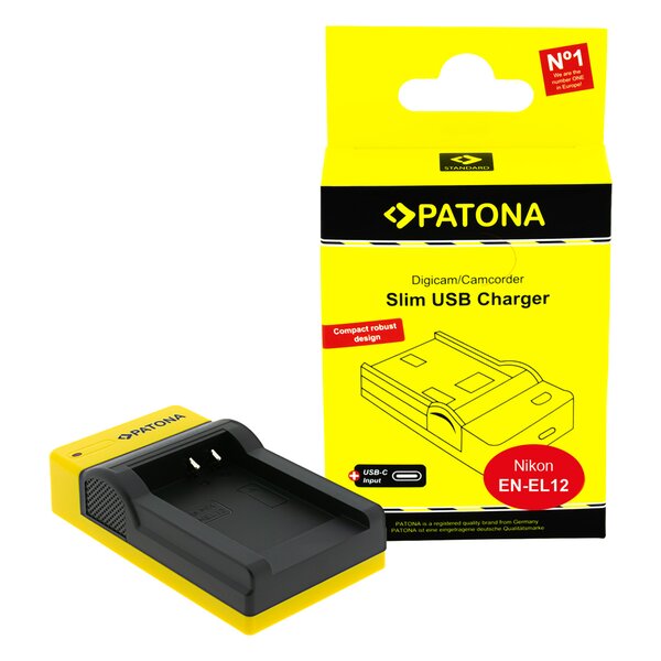 Patona Slim micro-USB Ladegerät für Nikon  EN-EL12