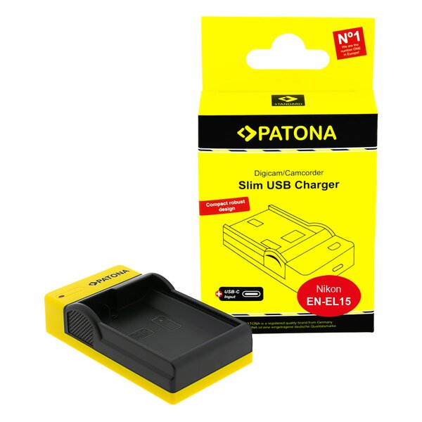 Patona Slim micro-USB Ladegerät für Nikon  EN-EL15