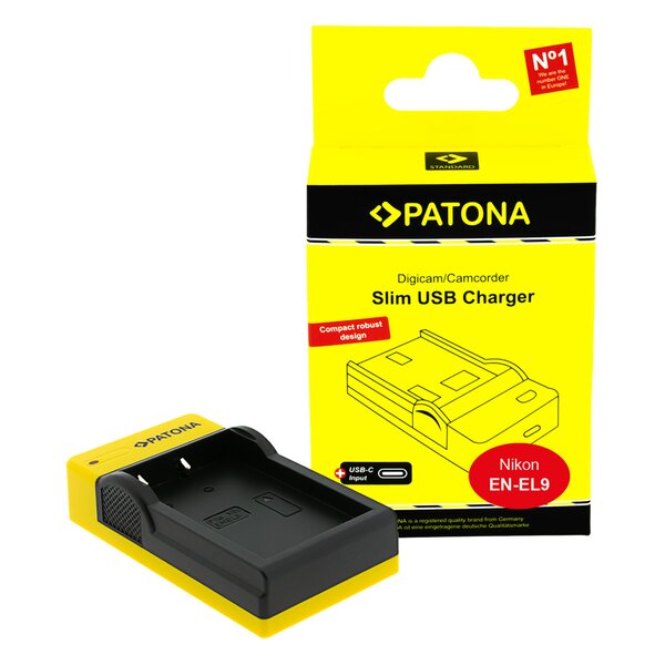 Patona Slim micro-USB Ladegerät für Nikon  EN-EL9